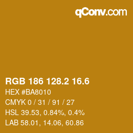 カラーコード: RGB 186 128.2 16.6 | qconv.com