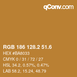 カラーコード: RGB 186 128.2 51.6 | qconv.com