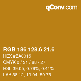カラーコード: RGB 186 128.6 21.6 | qconv.com