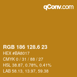 カラーコード: RGB 186 128.6 23 | qconv.com