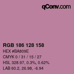颜色代码: RGB 186 128 158 | qconv.com
