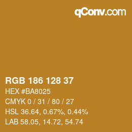 Color code: RGB 186 128 37 | qconv.com