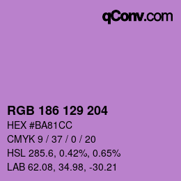 カラーコード: RGB 186 129 204 | qconv.com