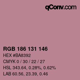 カラーコード: RGB 186 131 146 | qconv.com