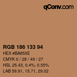 カラーコード: RGB 186 133 94 | qconv.com