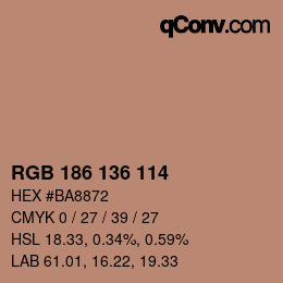 Color code: RGB 186 136 114 | qconv.com