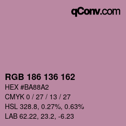 Farbcode: RGB 186 136 162 | qconv.com