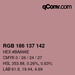 Farbcode: RGB 186 137 142 | qconv.com