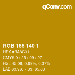 カラーコード: RGB 186 140 1 | qconv.com