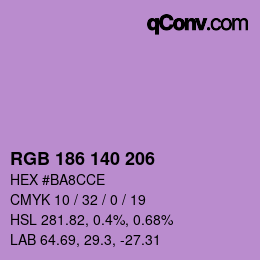 Farbcode: RGB 186 140 206 | qconv.com