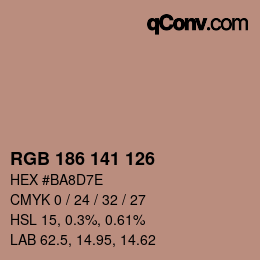 Código de color: RGB 186 141 126 | qconv.com