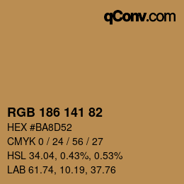 Farbcode: RGB 186 141 82 | qconv.com