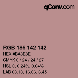 カラーコード: RGB 186 142 142 | qconv.com