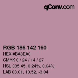 Color code: RGB 186 142 160 | qconv.com