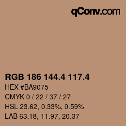 カラーコード: RGB 186 144.4 117.4 | qconv.com