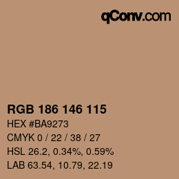 颜色代码: RGB 186 146 115 | qconv.com