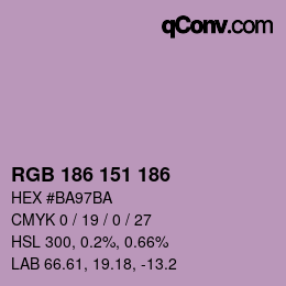 カラーコード: RGB 186 151 186 | qconv.com