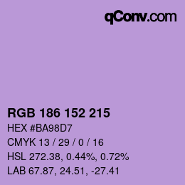 Color code: RGB 186 152 215 | qconv.com
