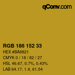 Color code: RGB 186 152 33 | qconv.com