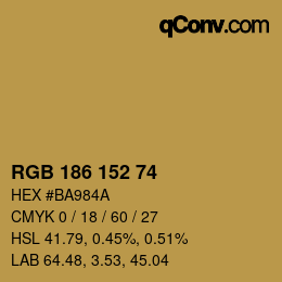 Farbcode: RGB 186 152 74 | qconv.com