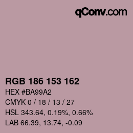 Farbcode: RGB 186 153 162 | qconv.com