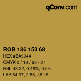Color code: RGB 186 153 68 | qconv.com