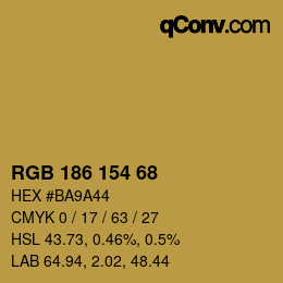 Color code: RGB 186 154 68 | qconv.com