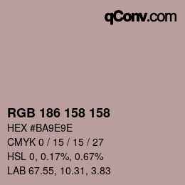 颜色代码: RGB 186 158 158 | qconv.com