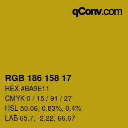 カラーコード: RGB 186 158 17 | qconv.com