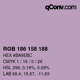 Código de color: RGB 186 158 188 | qconv.com