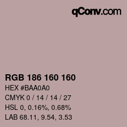 カラーコード: RGB 186 160 160 | qconv.com