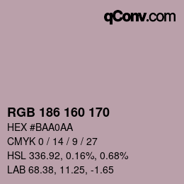 Color code: RGB 186 160 170 | qconv.com