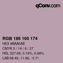 Color code: RGB 186 160 174 | qconv.com