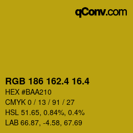 カラーコード: RGB 186 162.4 16.4 | qconv.com