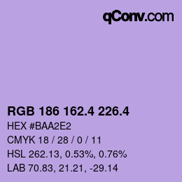 カラーコード: RGB 186 162.4 226.4 | qconv.com