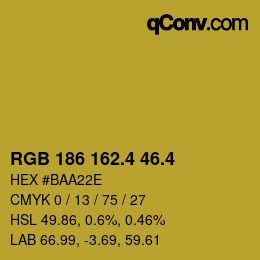 カラーコード: RGB 186 162.4 46.4 | qconv.com