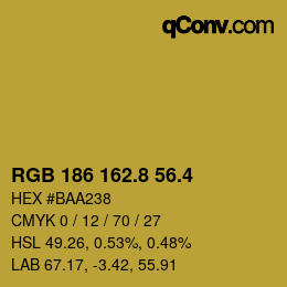 カラーコード: RGB 186 162.8 56.4 | qconv.com