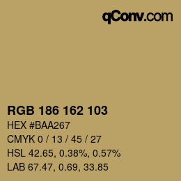 カラーコード: RGB 186 162 103 | qconv.com