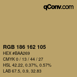 Color code: RGB 186 162 105 | qconv.com