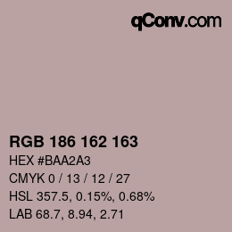 Color code: RGB 186 162 163 | qconv.com
