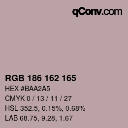 Color code: RGB 186 162 165 | qconv.com