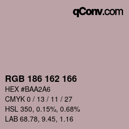 Farbcode: RGB 186 162 166 | qconv.com