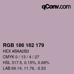 Color code: RGB 186 162 179 | qconv.com