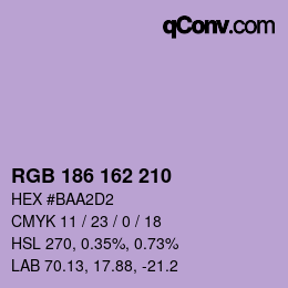 Farbcode: RGB 186 162 210 | qconv.com