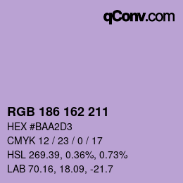 カラーコード: RGB 186 162 211 | qconv.com