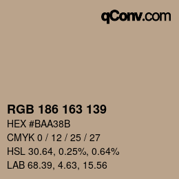 Farbcode: RGB 186 163 139 | qconv.com