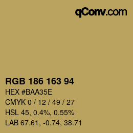 Code couleur: RGB 186 163 94 | qconv.com