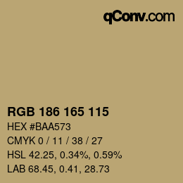 Código de color: RGB 186 165 115 | qconv.com