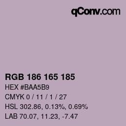 Color code: RGB 186 165 185 | qconv.com