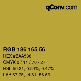 颜色代码: RGB 186 165 56 | qconv.com